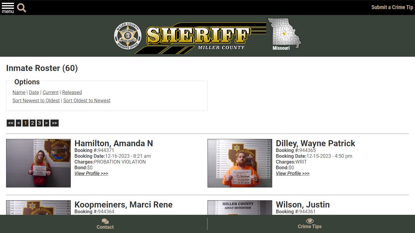 Inmate Roster (46) - Miller County Sheriff MO